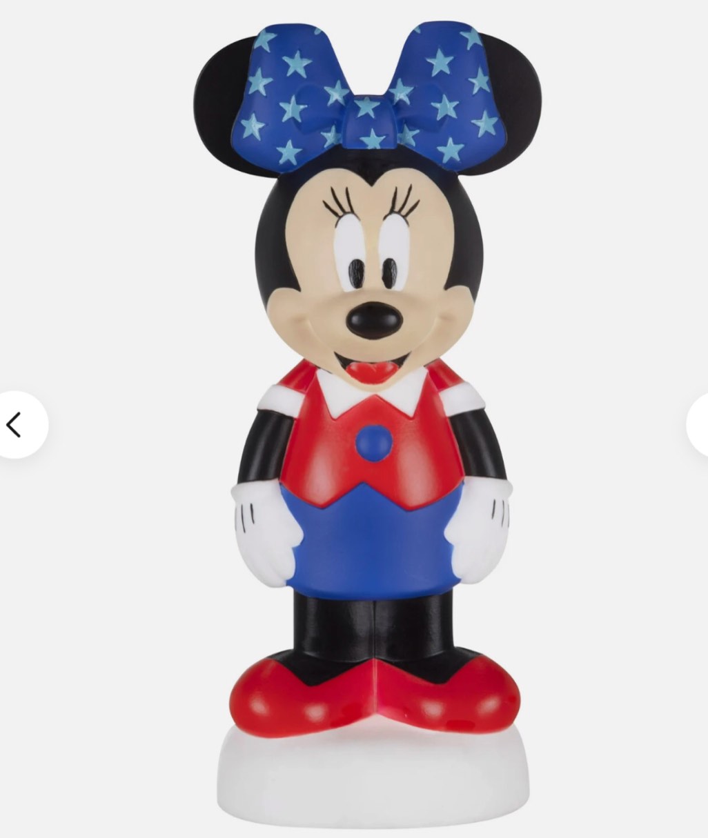 Gemmy Battery Operated 14" Disney Minnie Mouse Light Up Blow Mold Patriotic