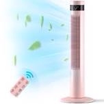36 in. 3 Speed 11.81 in W Digital Oscillating Standing Bladeless Tower Fan with 12H Timer Remote Control in Pink