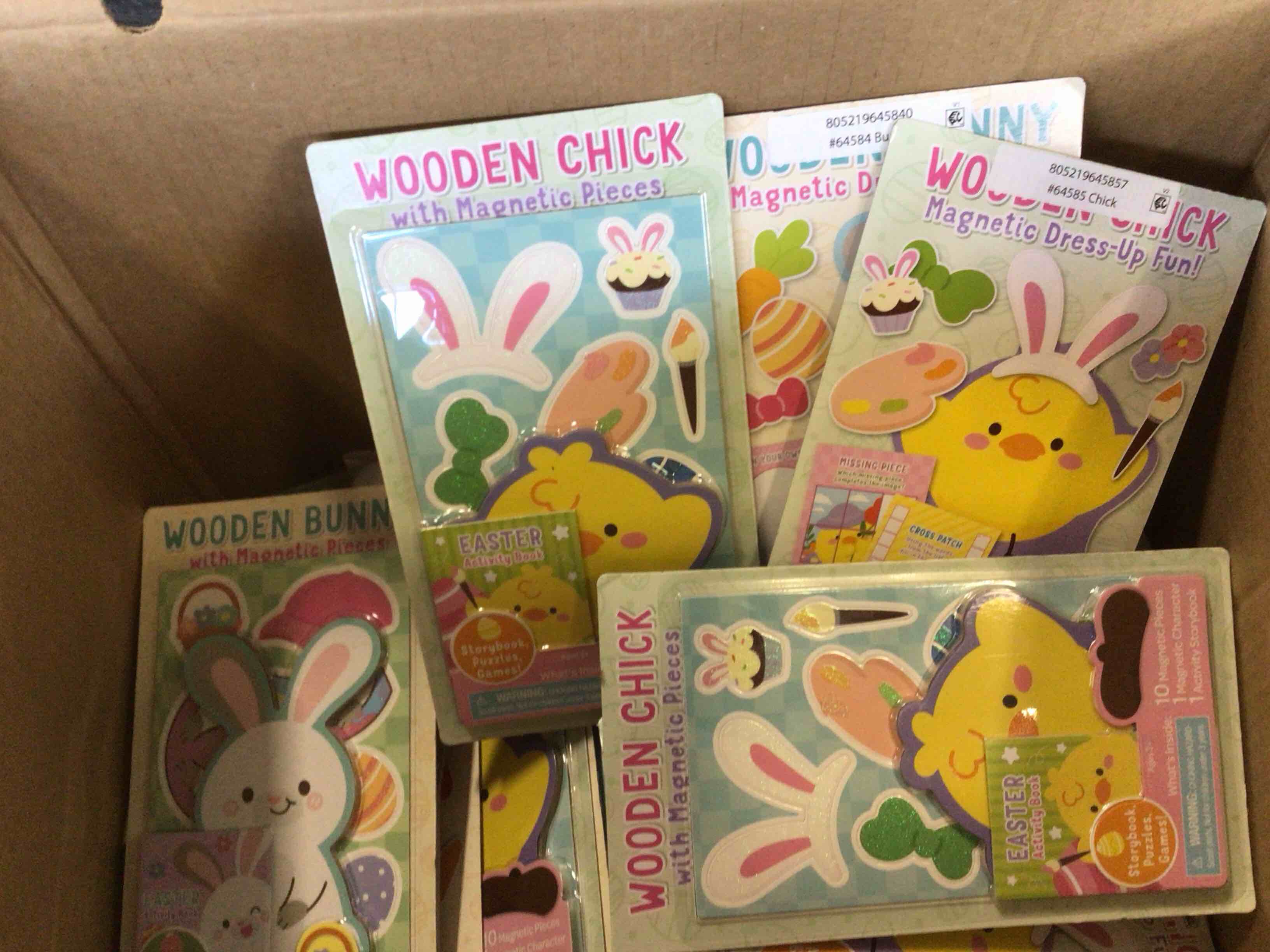 20 Units Easter Chick Wooden Magnetic Dress  
