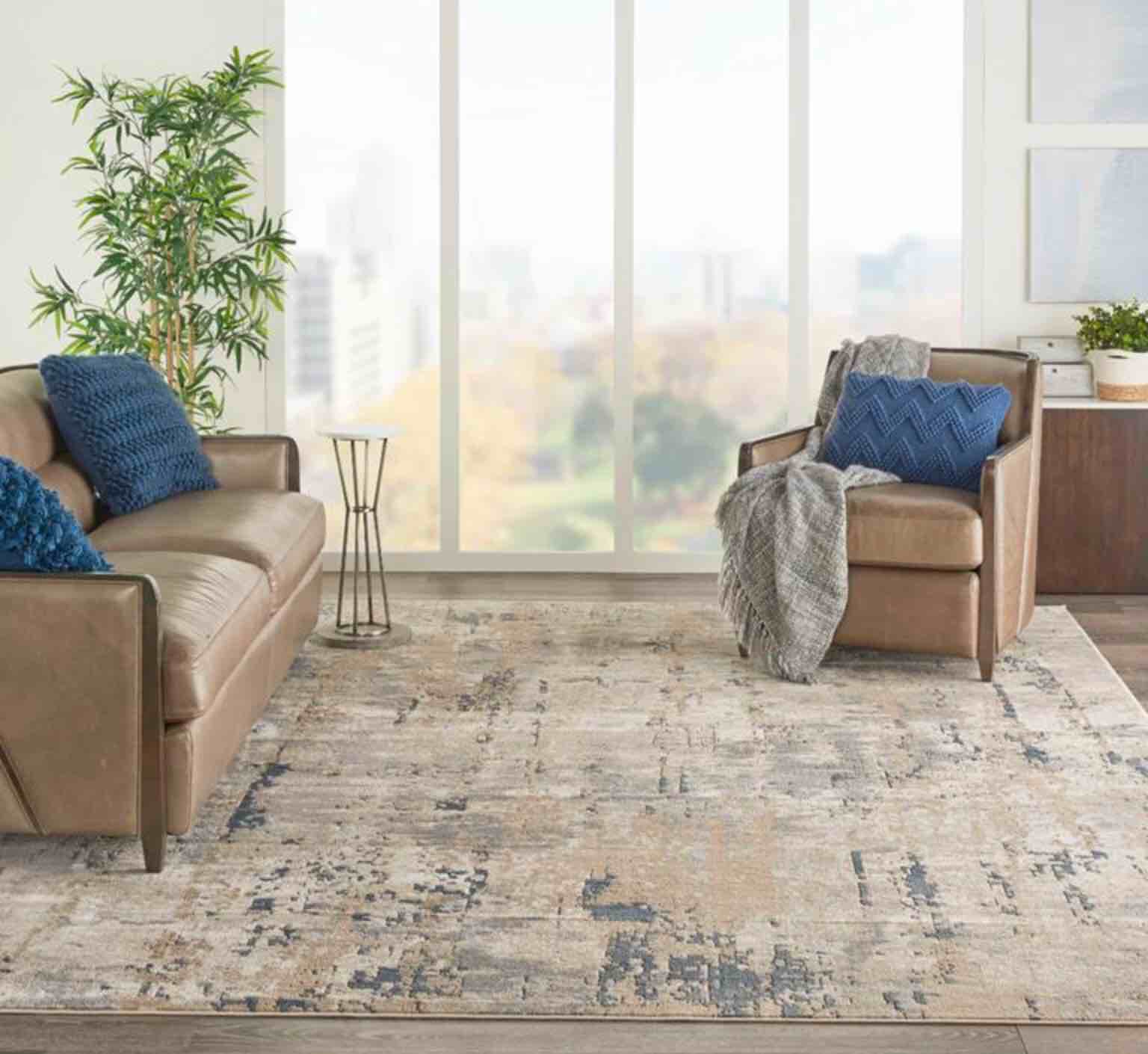 Beige/gray area rug 8ft 10 in x 11 ft 10 in