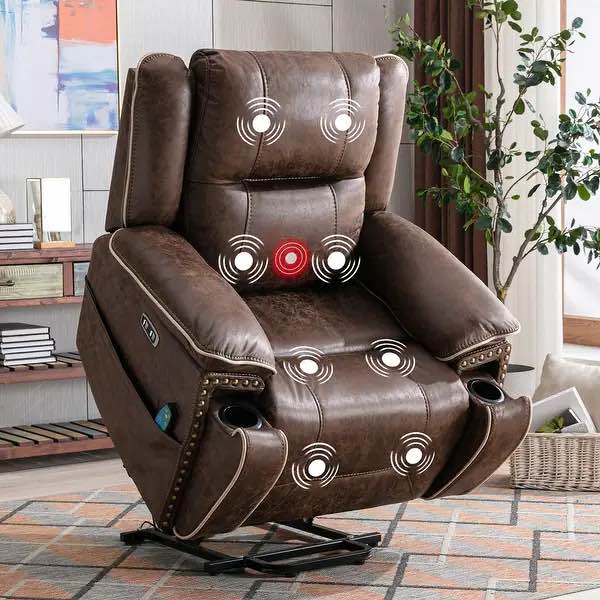 ((incomplete Box 1/3)) Power Lift comfortable chair with massage heating, cup holder and USB port((Assort