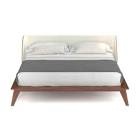 Moderno Bed King Walnut/Cream Fabric (Incomplete box 2 of 3)
