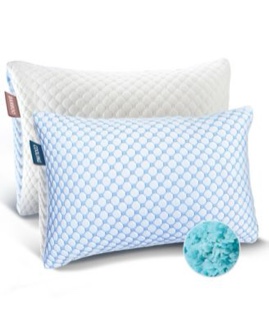 Nestl Memory Foam Gel Infused Reversible Cooling 1- Pillow, Standard/Queen