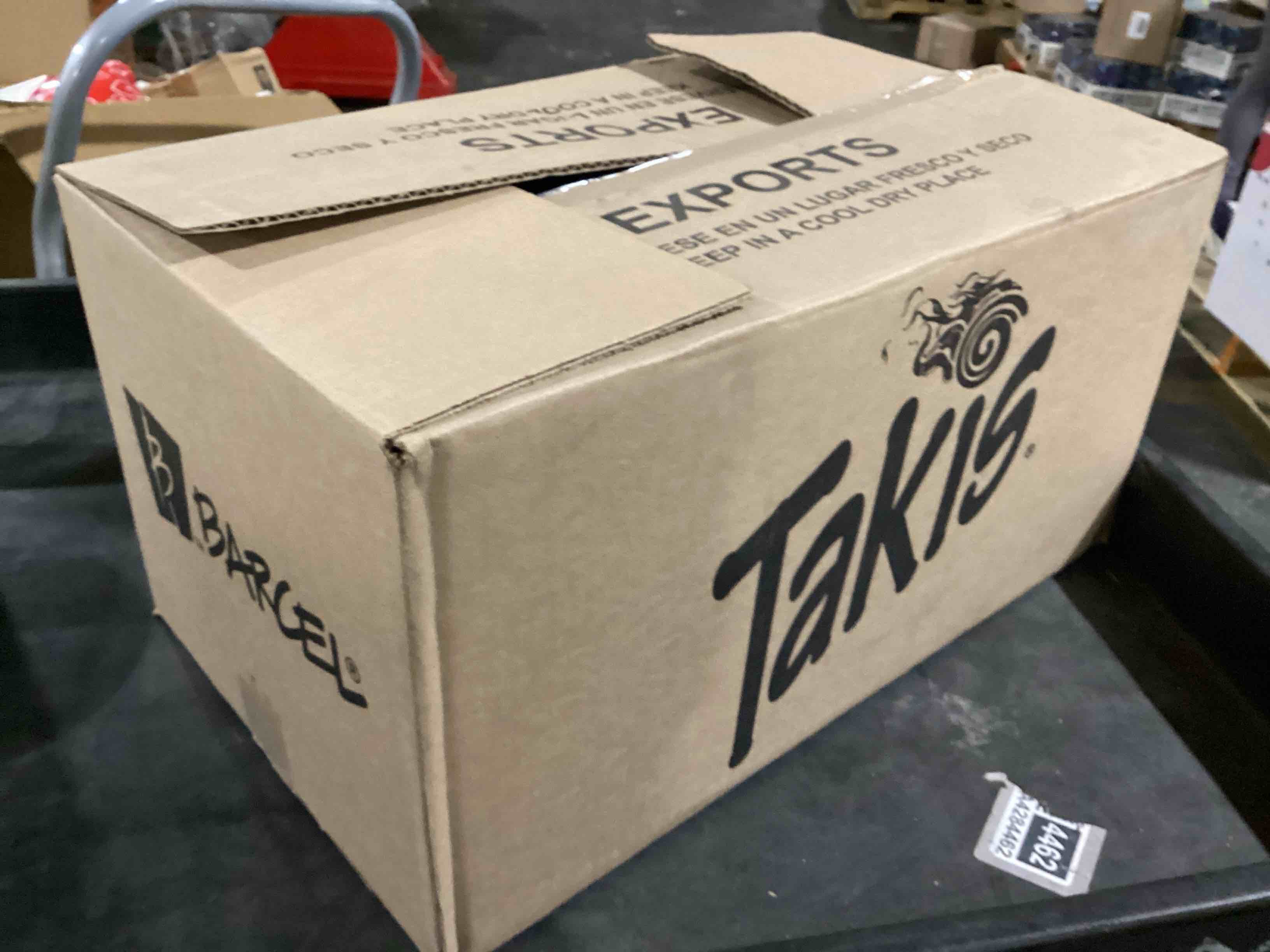 Condition photo showing Brand New for case of 14 takis dragon sweet chili rolled tortilla chips, spicy sweet chili artificially flavored, 9.9 oz (bb 9/8/25)