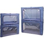 set of 4 improvements collapsible large storage bins - blue