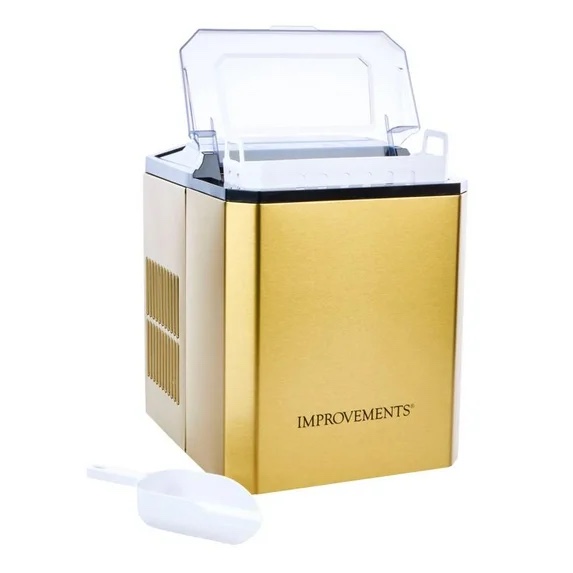 improvements 26 lb. self-cleaning compact ice maker with scoop - gold