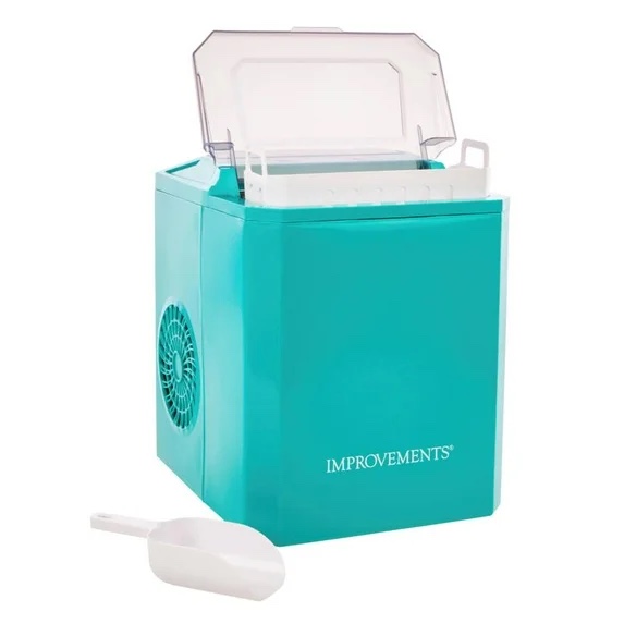 improvements 26 lb. self-cleaning compact ice maker with scoop - turquoise 