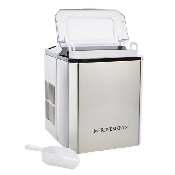Improvements 26 lb. Self-Cleaning Compact Ice Maker with Scoop - Stainless