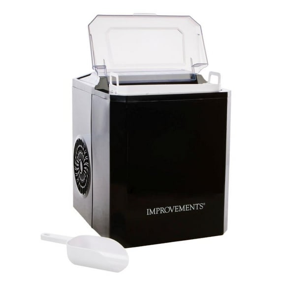 improvements 26 lb. self-cleaning compact ice maker with scoop - black