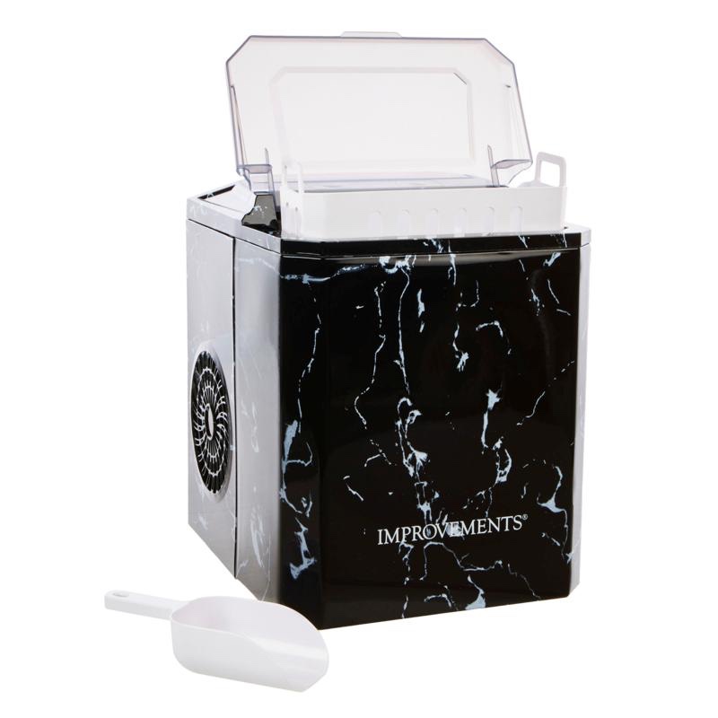 improvements 26 lb. self-cleaning compact ice maker with scoop - black marble 