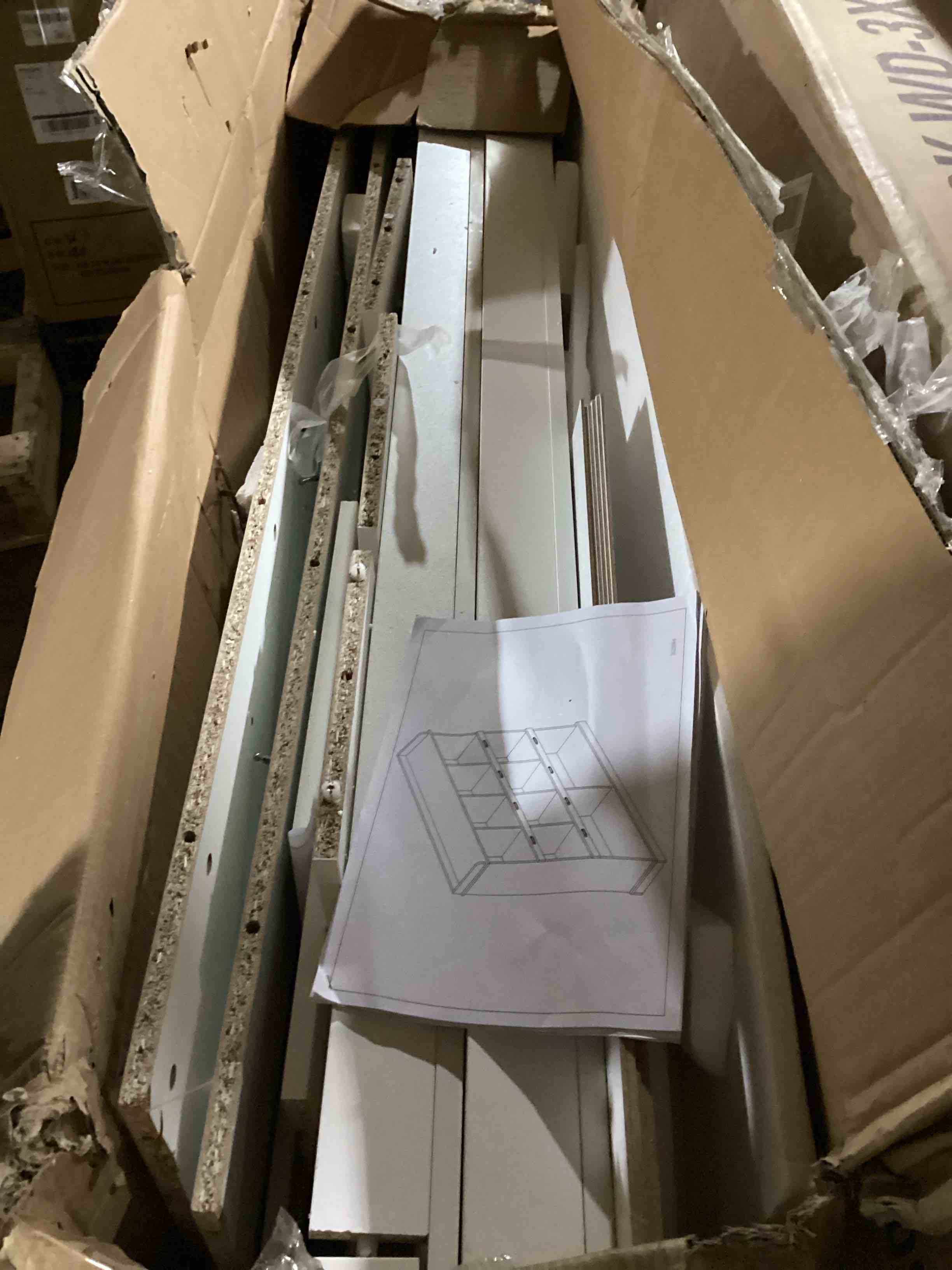 Condition photo showing As Is for 10-shelf wardrobe cabinet
