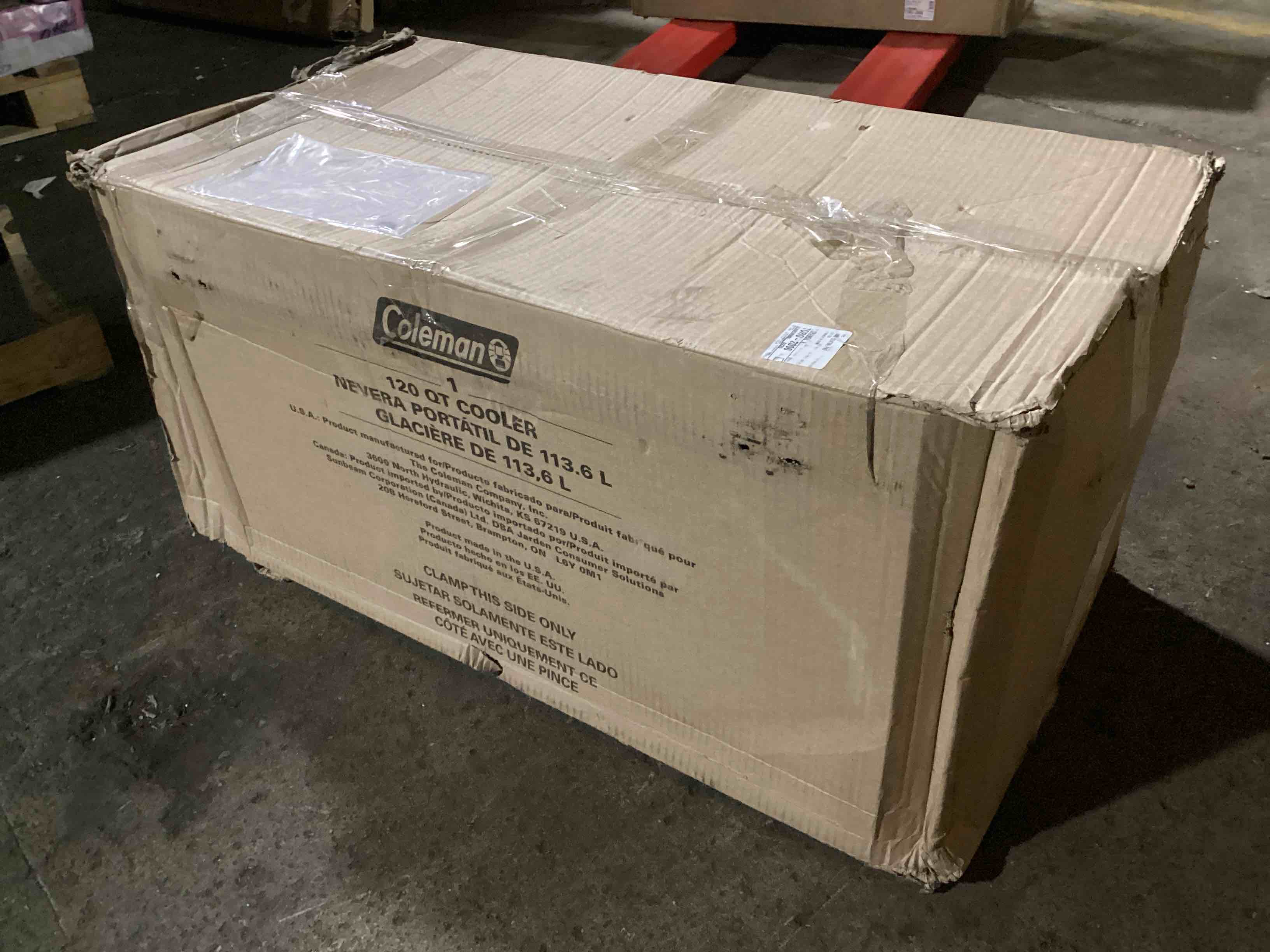 Condition photo showing New/Like New for coleman classic 316 series 120 qt. marine hard cooler, white