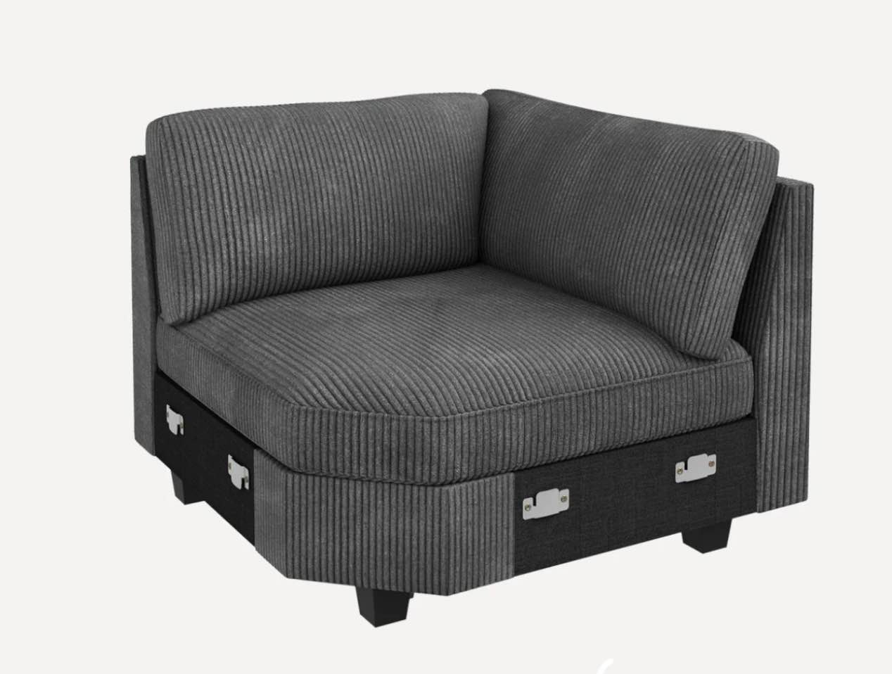 Sopra 1 Piece Corduroy Modular Sectional Corner Seat