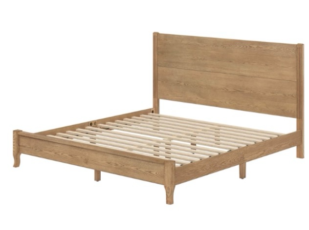 Quen Size Solid Wood Bed  (Only rails )