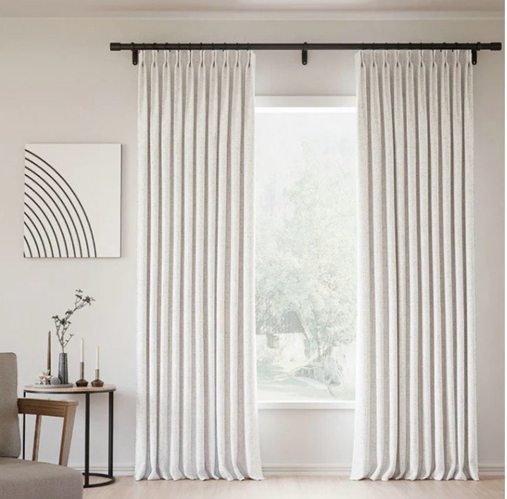 Pinch Pleated Memory Trained Linen Curtain 