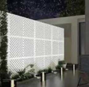 Metal Privacy Screen Outdoor 72" H×47" W,Freestanding Decorative Privacy Screen for Balcony Yard&Garden,Privacy Fence White 