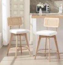 Rattan Counter Stools Set 2 