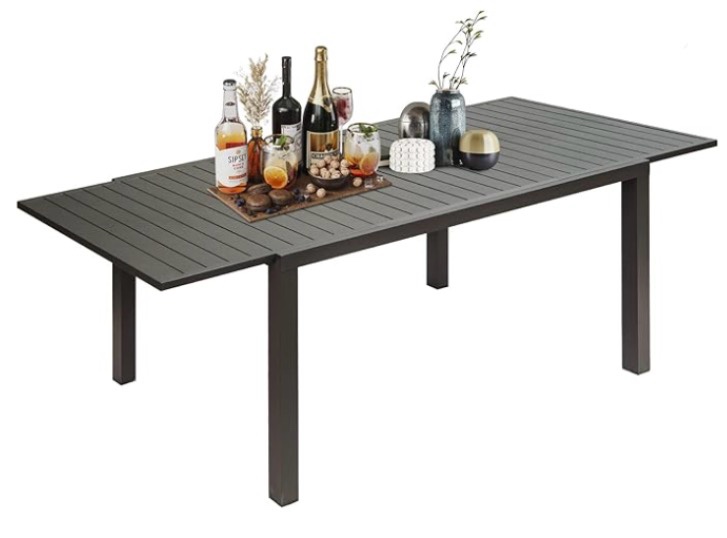 8-person Extendable Rectangular Aluminam Oundoor Dining Table