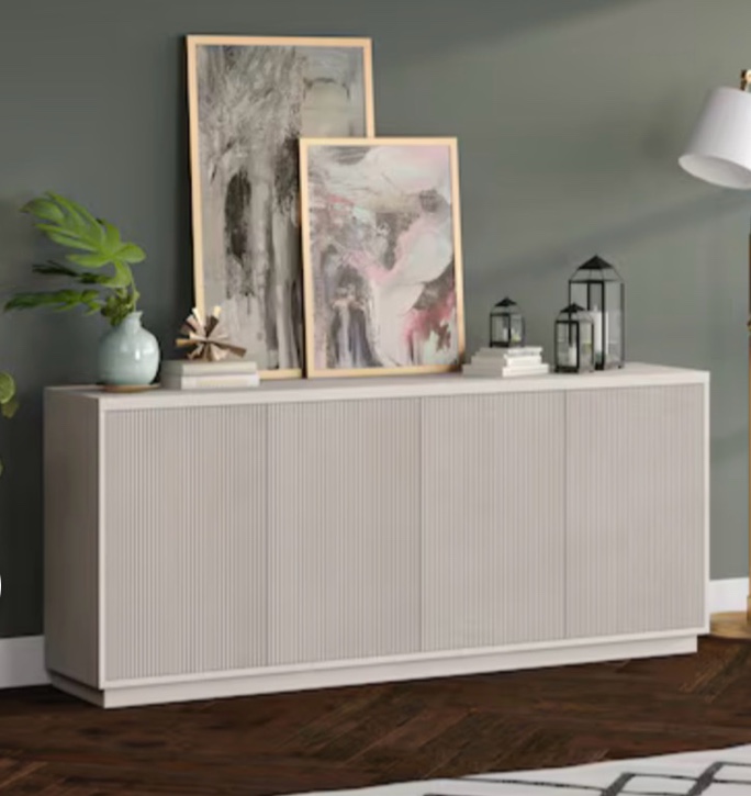 BUFFET CABINET IN ALDER WHITE FINISH