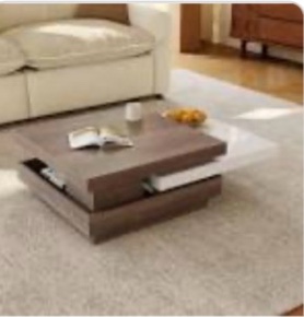 Rotating White & Brown coffee table