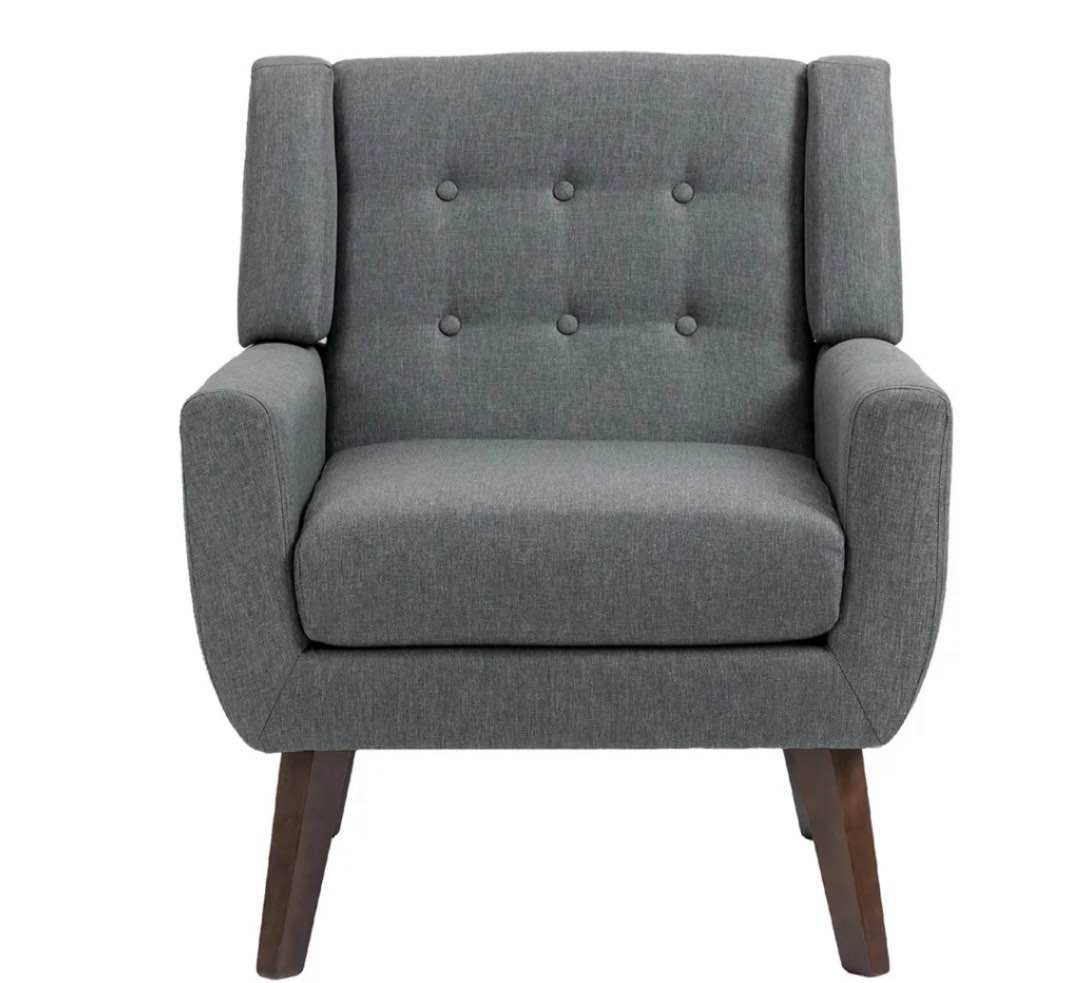IDF-SF0003-GRAY Orsona Button Tufted Fabric Accent Chair