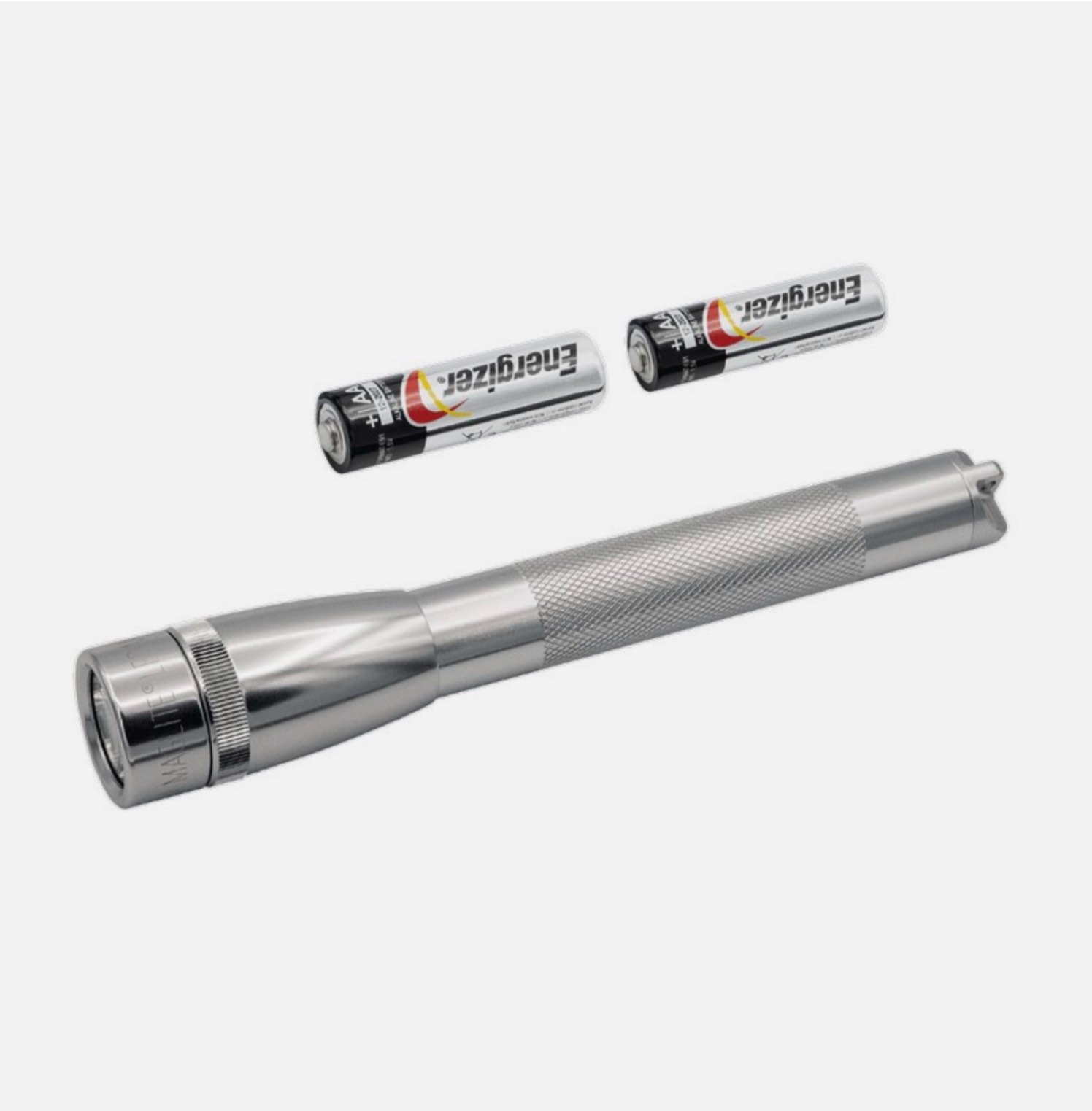 AA Mini Maglite® Flashlight With 2 Batteries - Silver ( Has Words Written)