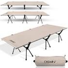 oswin adult backcountry camping cot with leg extension, rollaway camping cot, ultralight folding bac