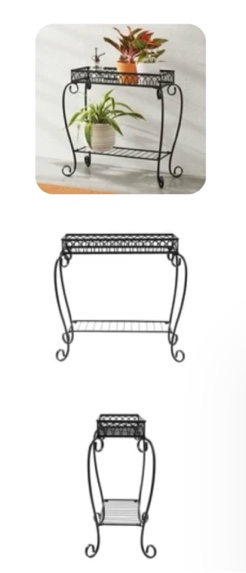 Mainstays Traditional 2-Tier Plant Stand, 26" L x 13" W x 26" H