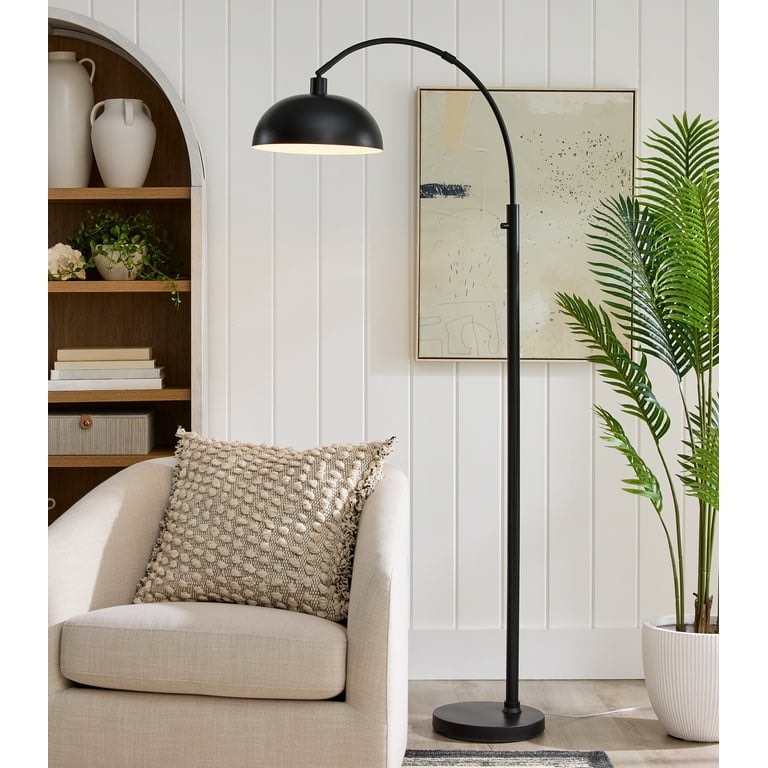 better homes & gardens black finish arch dome floor lamp