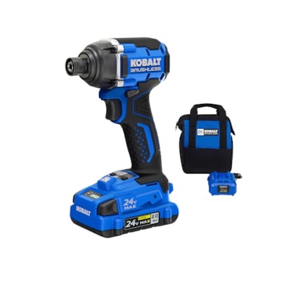 kobalt 24-volt 1/4-in brushless cordless impact driver (battery included and charger included an