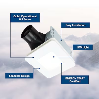 broan-nutone 0.9-sone 60-cfm white lighted bathroom fan (energy star certified)