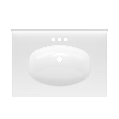 project source 31-in x 22-in white cultured marble single sink 4-in centerset faucet moun