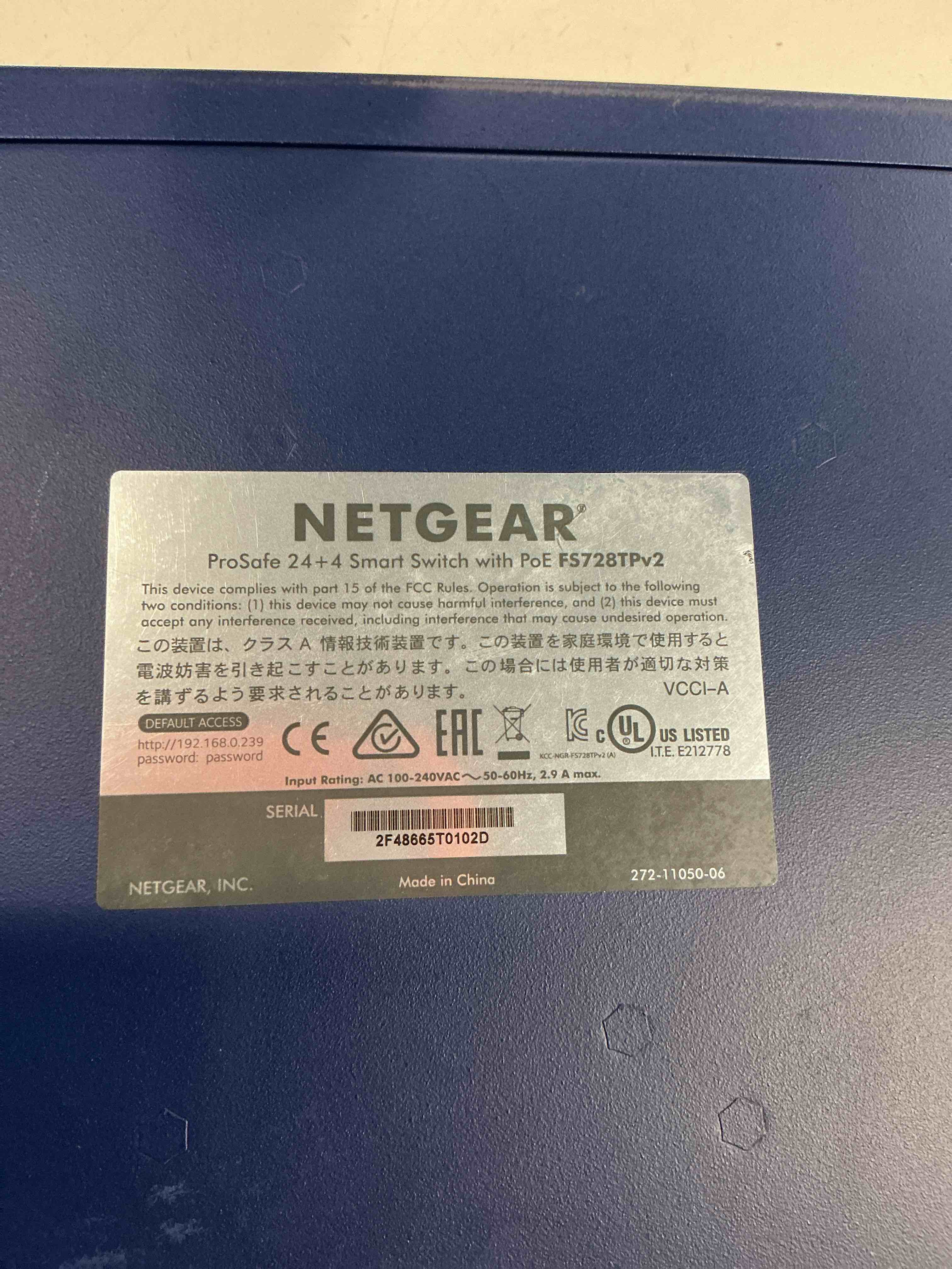 Condition photo showing As Is for fs728tpv2