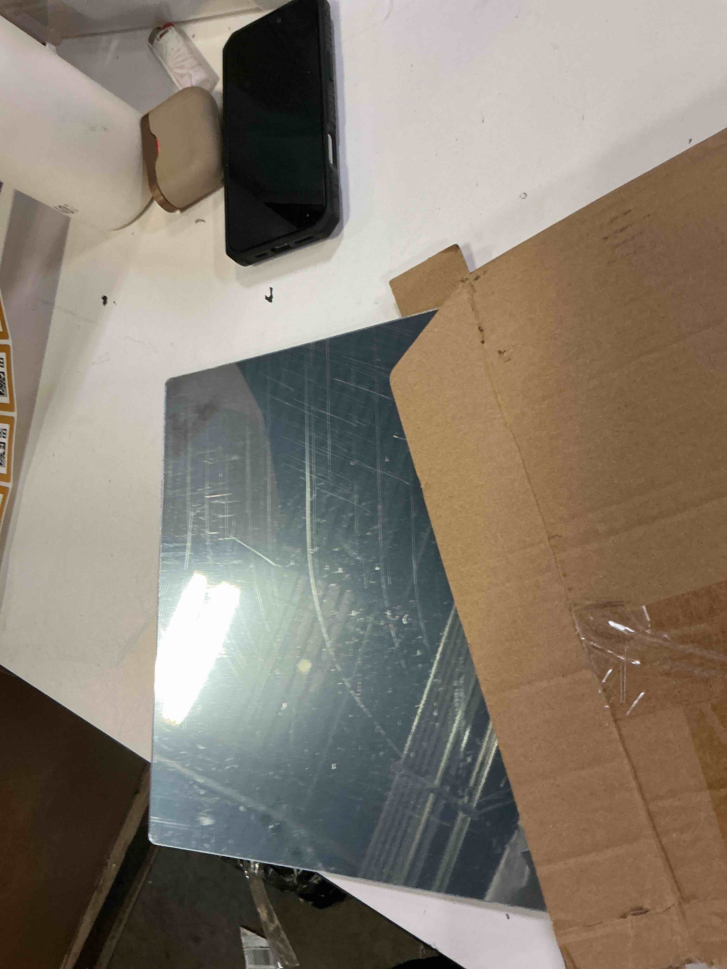 Condition photo showing As Is for set of acrylic wall mirrors 12”x 12” 