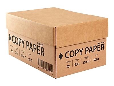 Staples White Box - 8.5" x 11" Copy Paper, 20 lbs., 92 Brightness, 5000 Sheets/Carton