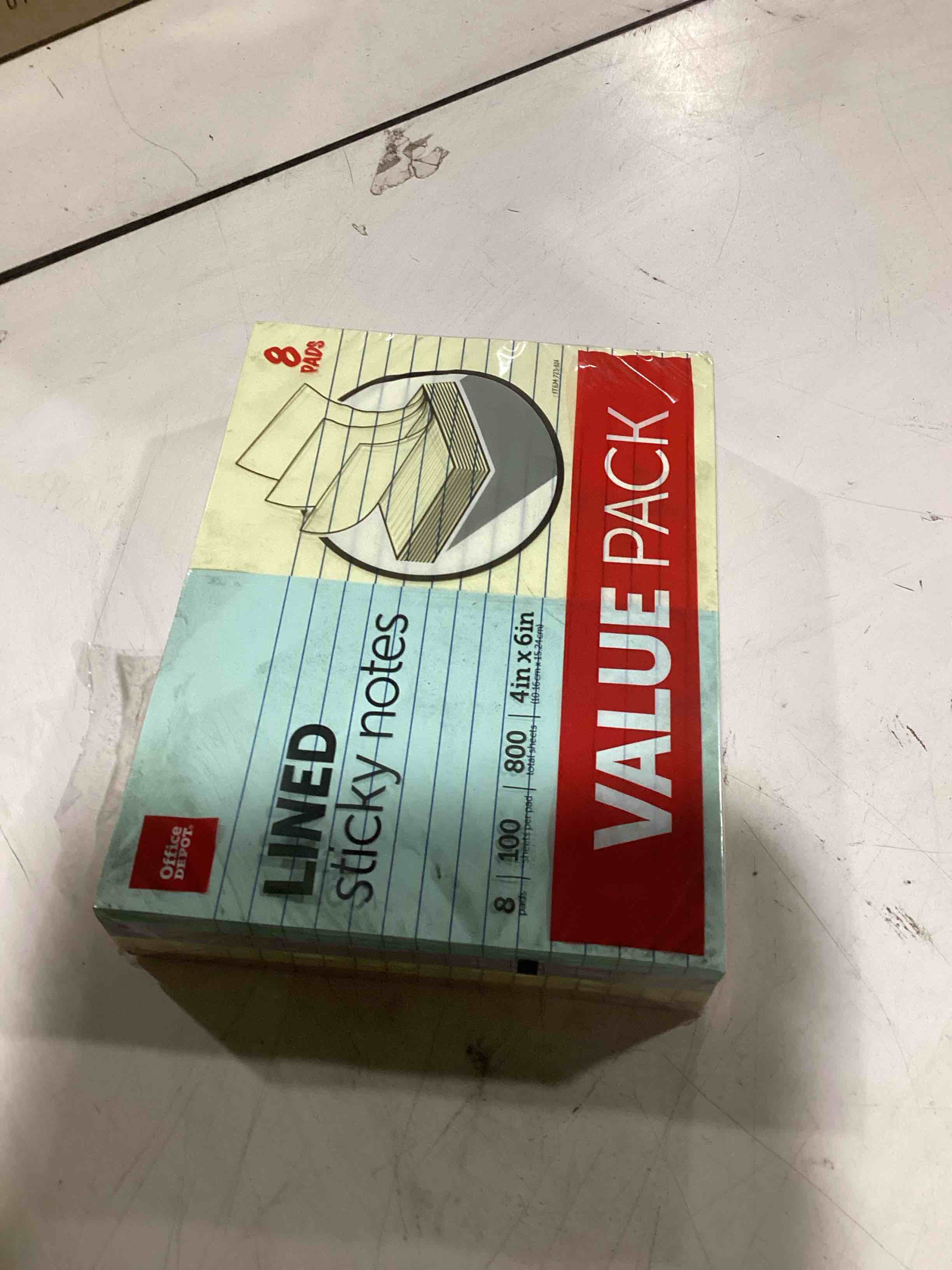 Office Depot Lined Sticky Notes 8 Pads 800 Sheets