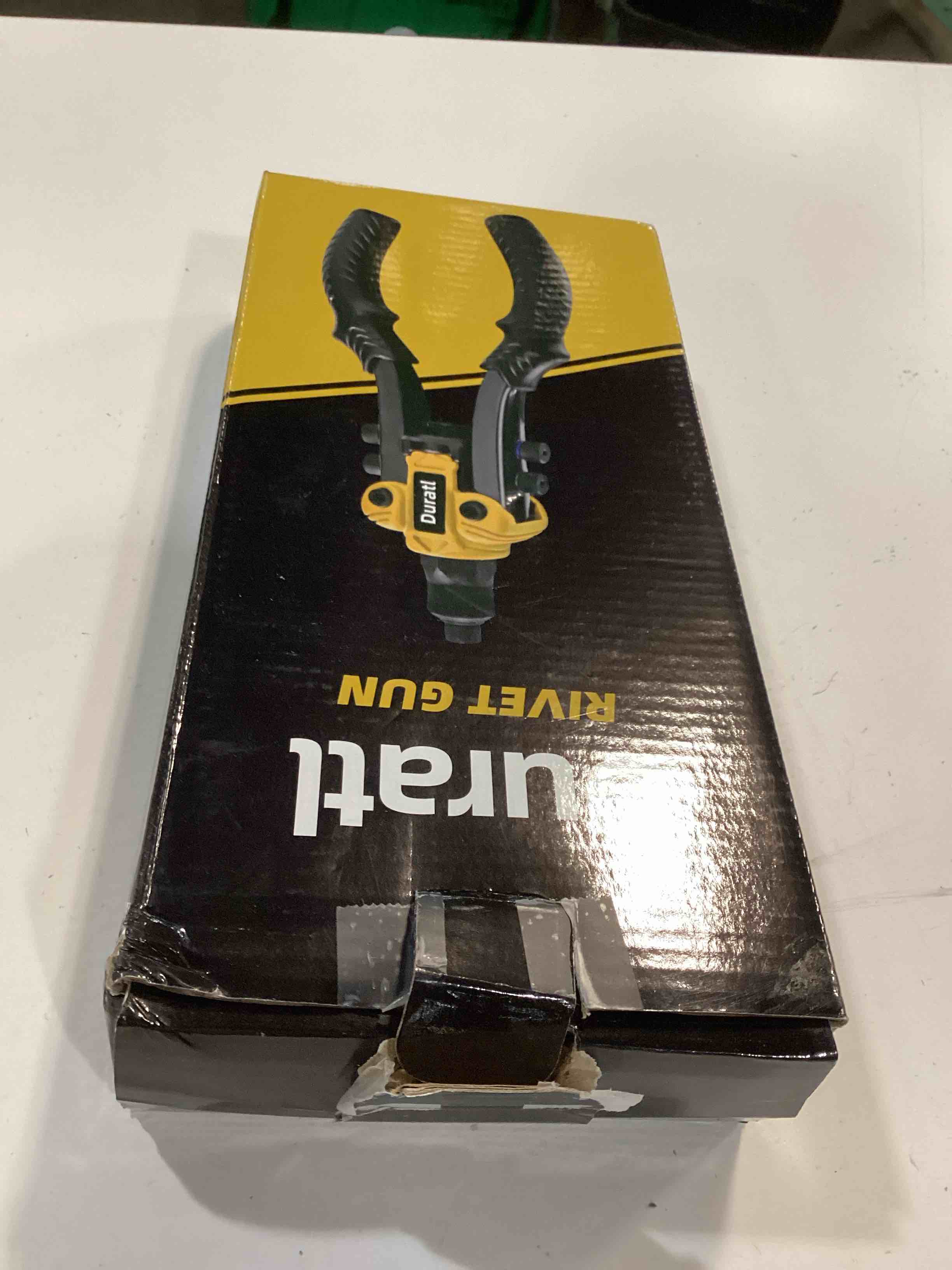 Condition photo showing New/Like New for Rivet Gun, 1/4 Pop Rivet Gun Kit with 200 Blind Rivets, 5 Interchangeable Rivet Heads (3/32", 1/8", 5/32", 3/16", 1/4"), Heavy Duty Hand Riveter Tool for Metal, Gutter & Automotive Yellow