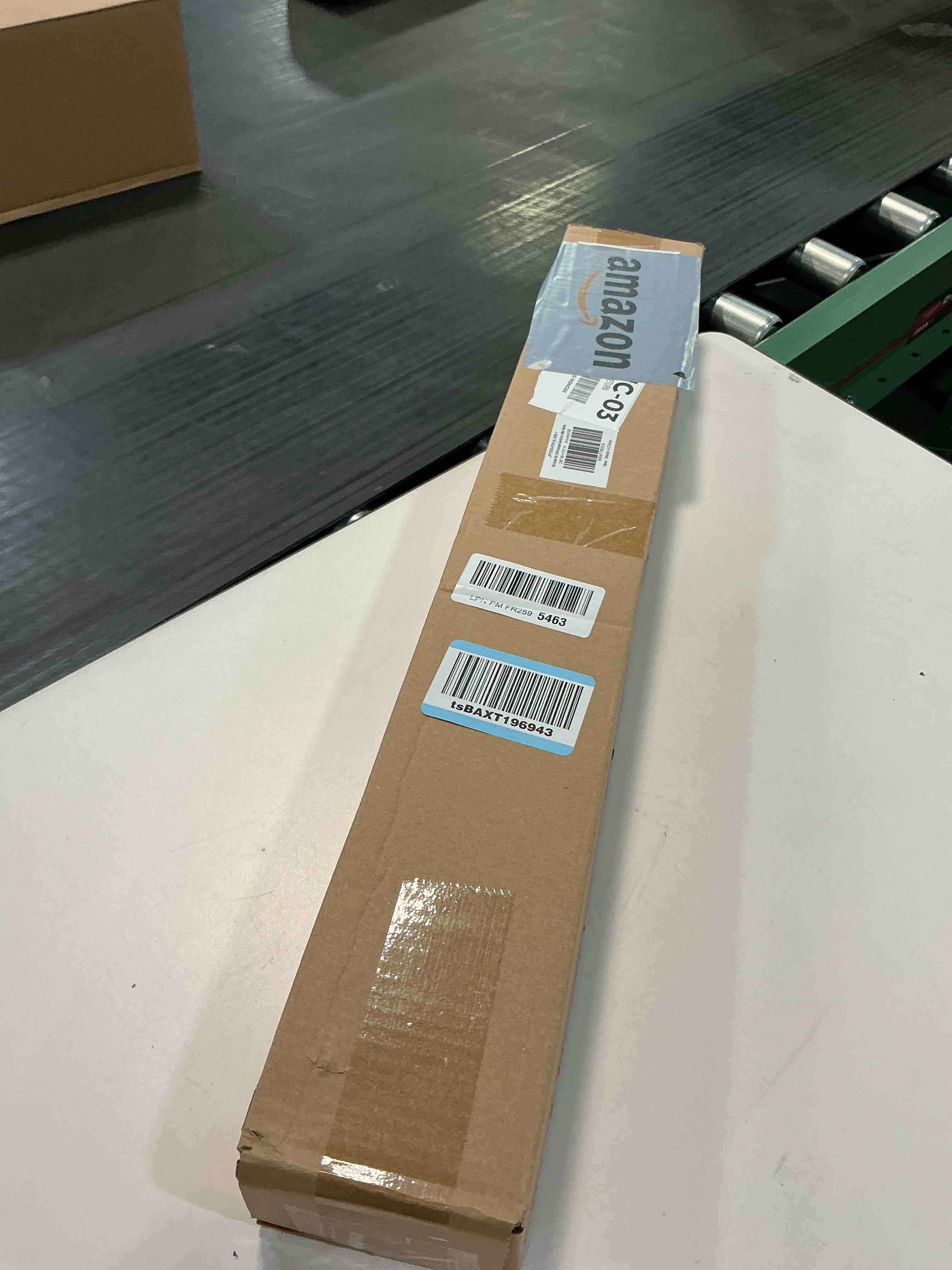 Condition photo showing Good Condition for lazblinds no tools no drill bamboo roller shades, cordless bamboo blinds, light filtering roll up blinds for windows, french door, porch or patio privacy screen, 26'' w x 70'' h, brown206 brown206 26'' w x 70'' h