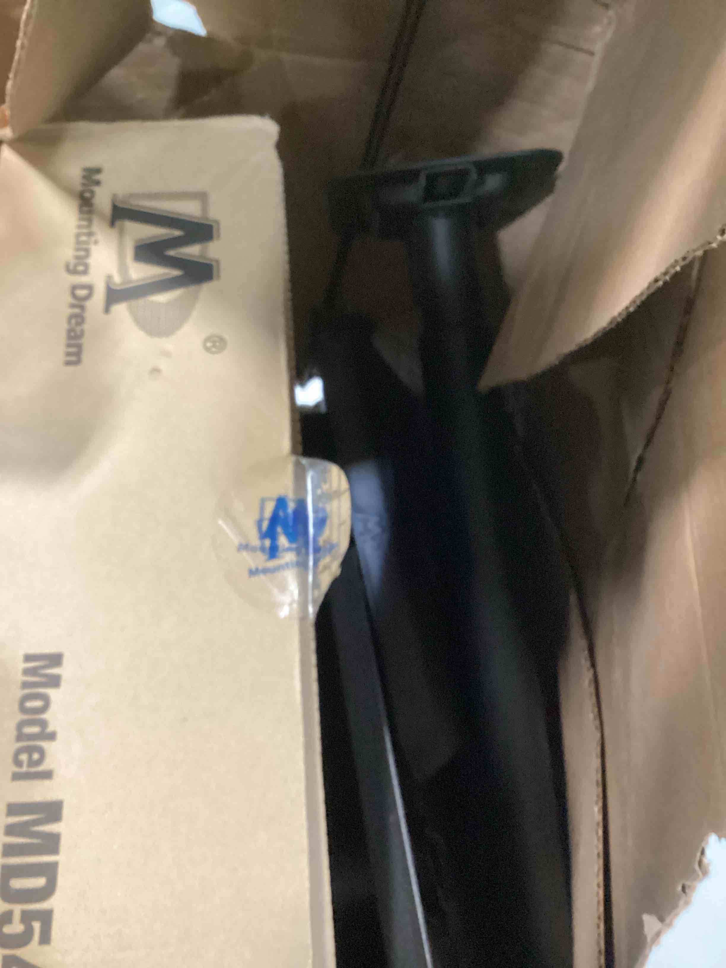 Condition photo showing As Is for Mounting Dream Black Alloy Steel Speaker Stands, Height Adjustable Bookshelf Speaker Stand Pair, Universal Fit, 11 lbs Capacity, Set of 2 for Bose Polk JBL Sony Yamaha - 42" Max Height