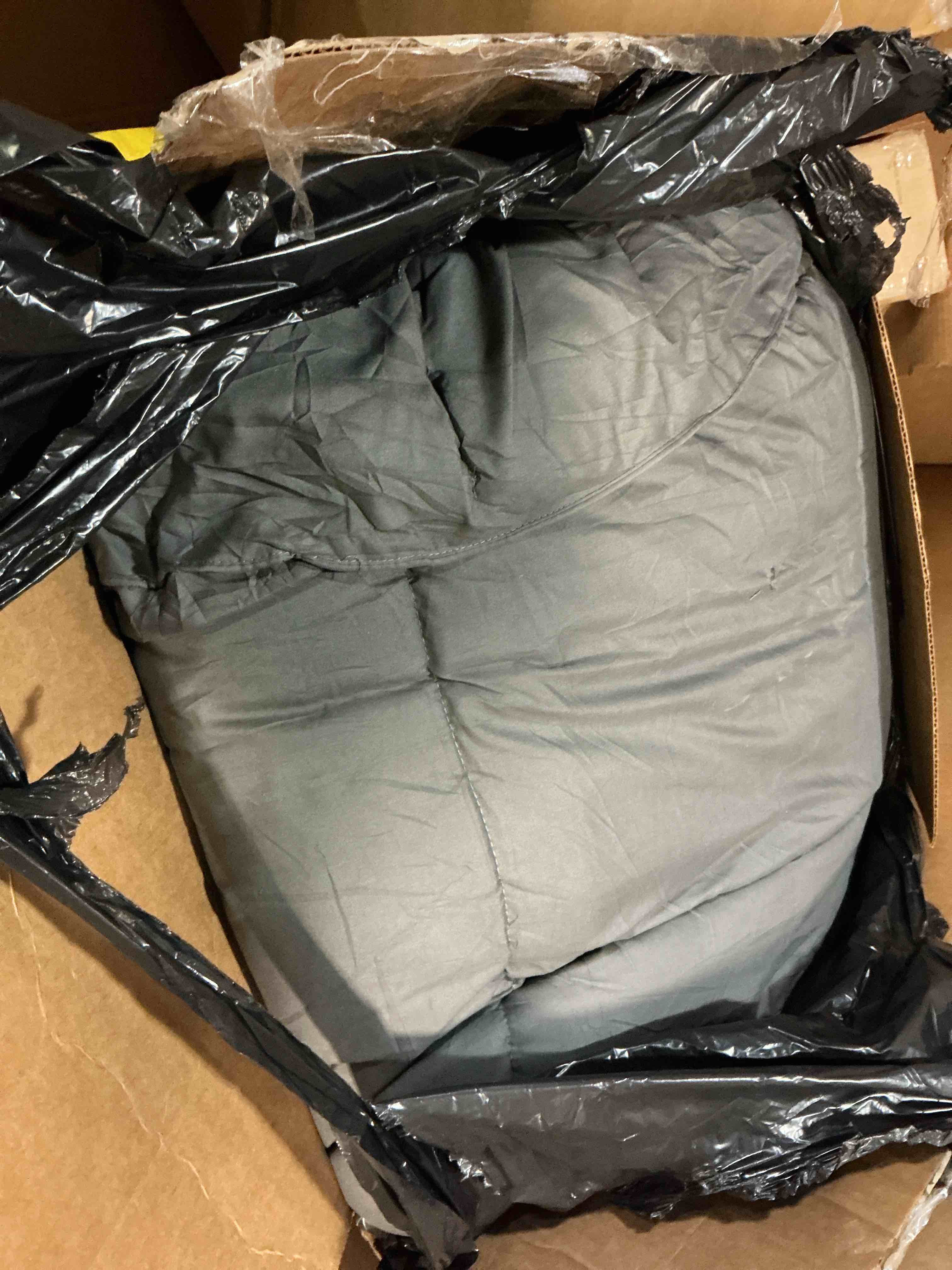 Condition photo showing As Is for TEXARTIST Premium 2100 Series King Comforter All Season Breathable Grey Comforter Soft 4D Spiral Fiber Quilted Down Alternative Duvet Insert with Corner Tabs Luxury Hotel Style (90"x102") King Comforter Grey Comforter