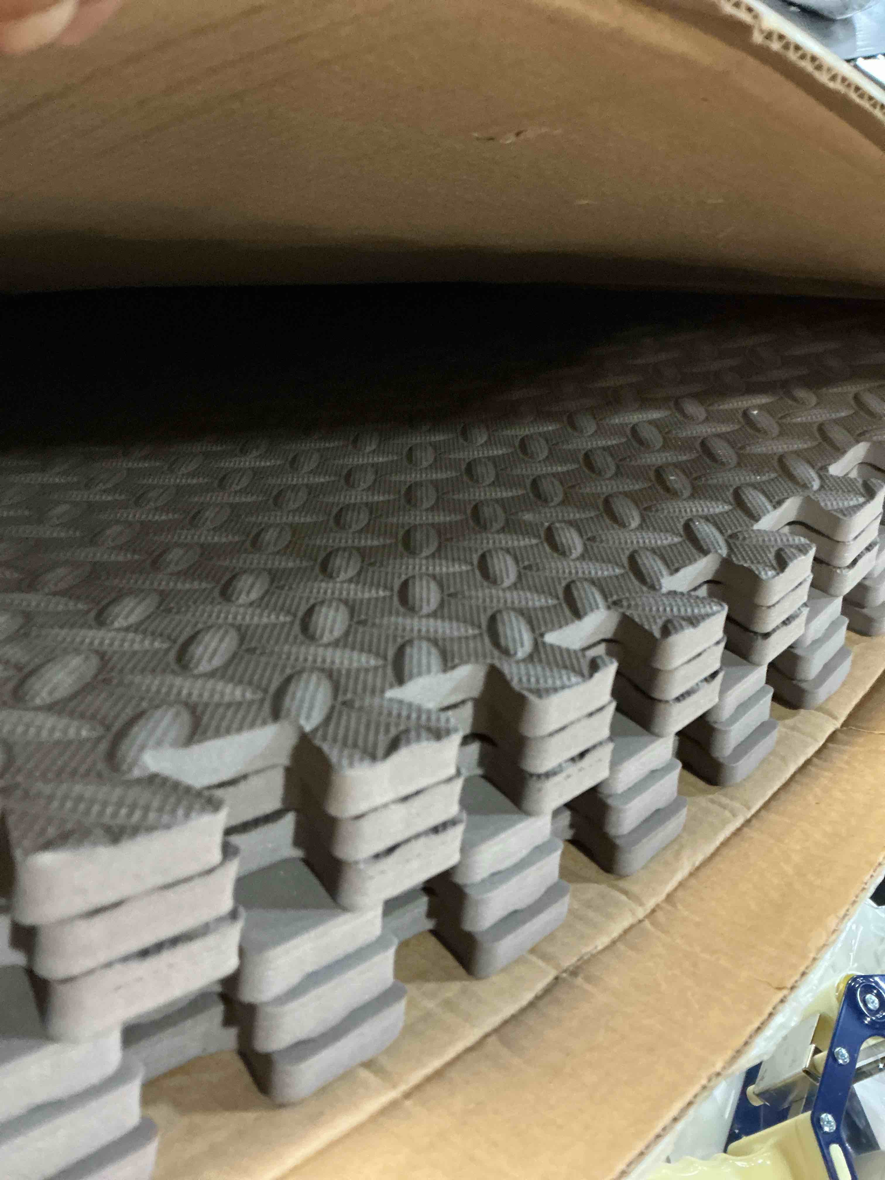 Condition photo showing As Is for ProsourceFit Puzzle Exercise Mat ½ in, EVA Interlocking Foam Floor Tiles for Home Gym, Mat for Home Workout Equipment, Floor Padding for Kids, Brown, 24 in x 24 in x ½ in, 24 Sq Ft - 6 Tiles Brown 6 Pack (24 SQ FT)