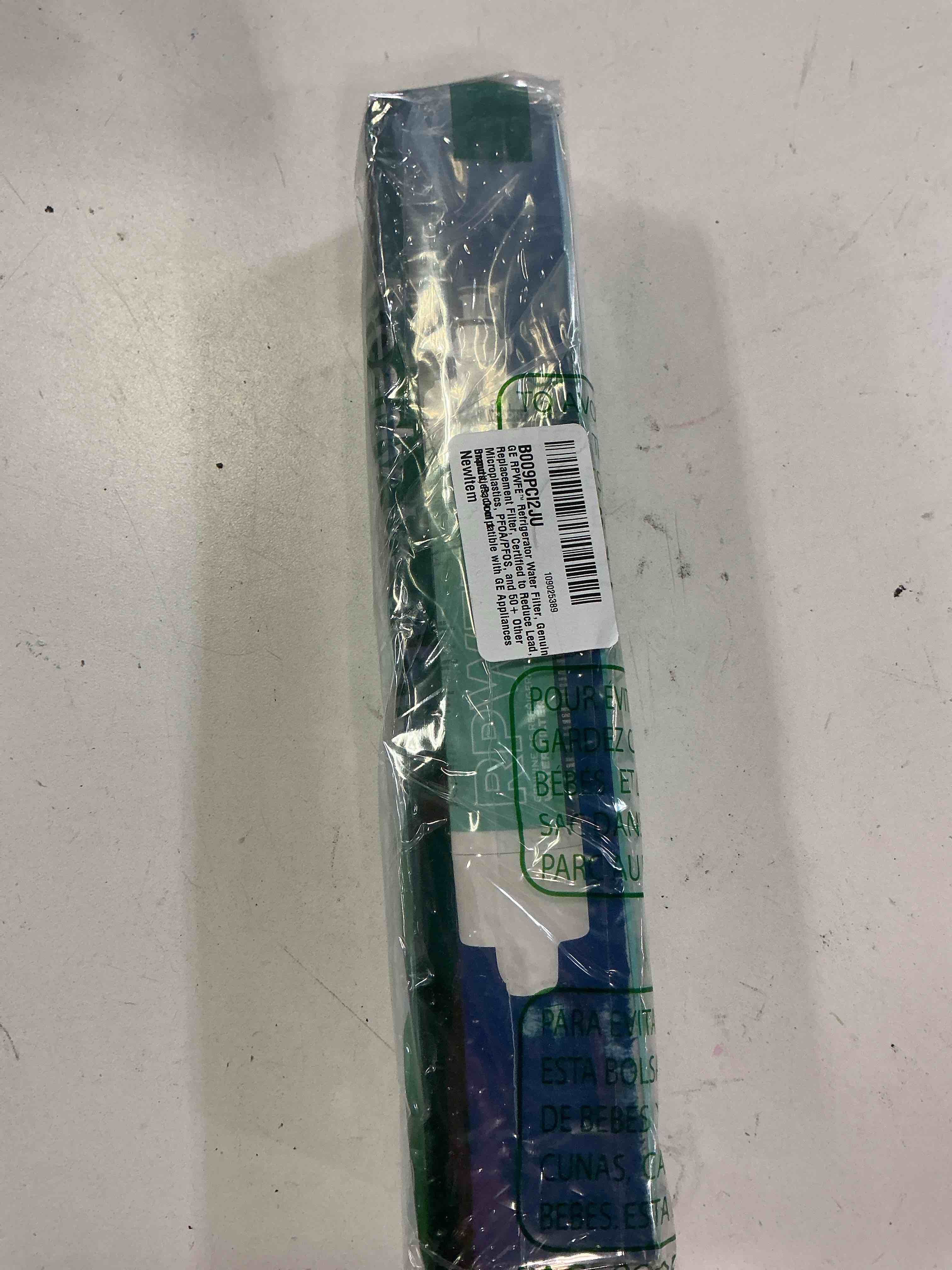 Condition photo showing New/Like New for GE RPWFE™ Refrigerator Water Filter, Genuine Replacement Filter, Certified to Reduce Lead, Microplastics, PFOA/PFOS, and 50+ Other Impurities, Compatible with GE Appliances Brands, Pack of 1