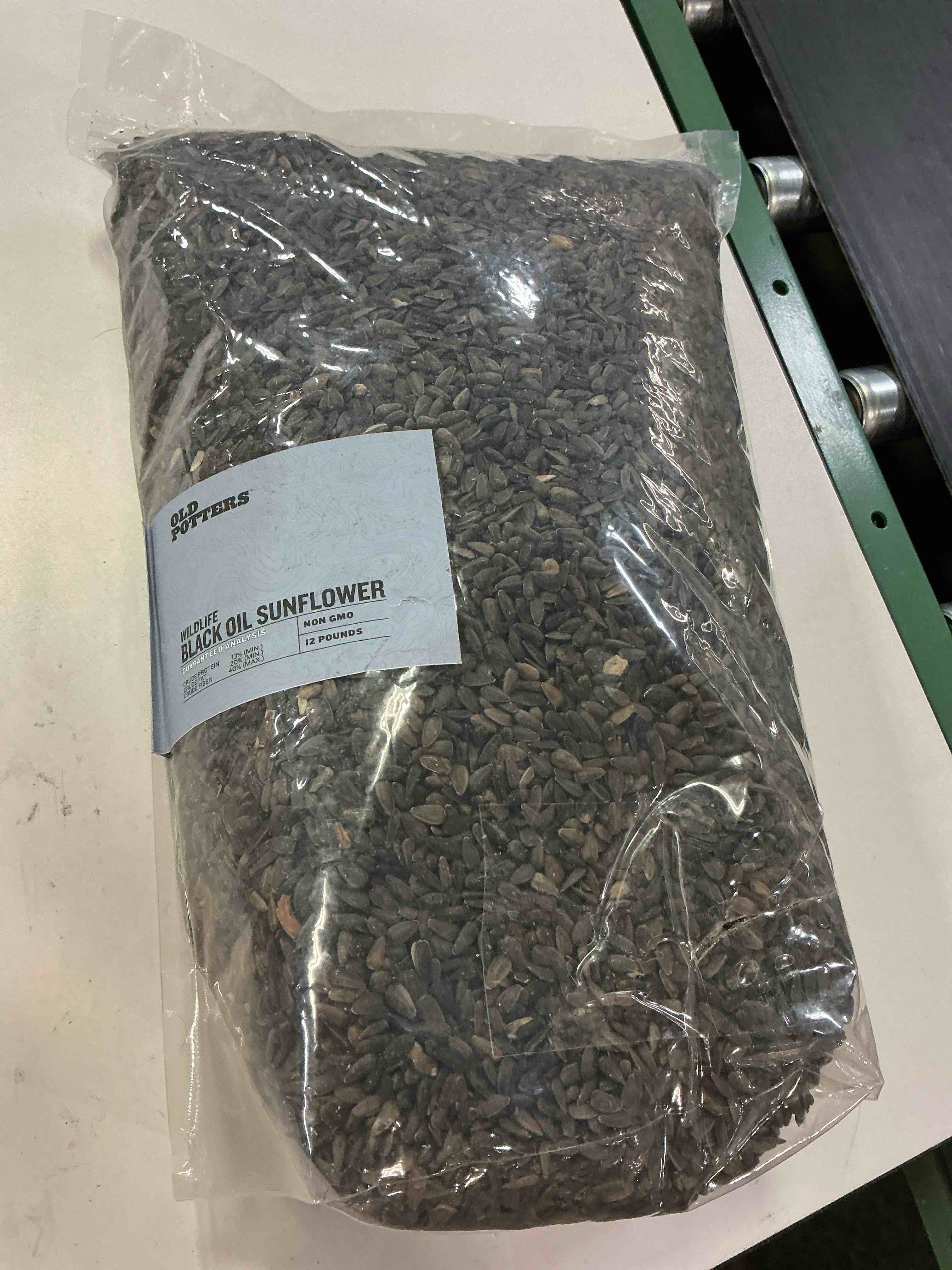 Condition photo showing Good Condition for (No explanation date) Old Potters Wildlife Black Oil Sunflower Seeds for Birds and Wildlife, Non-GMO & USA Grown on Small Farms (12 lbs)