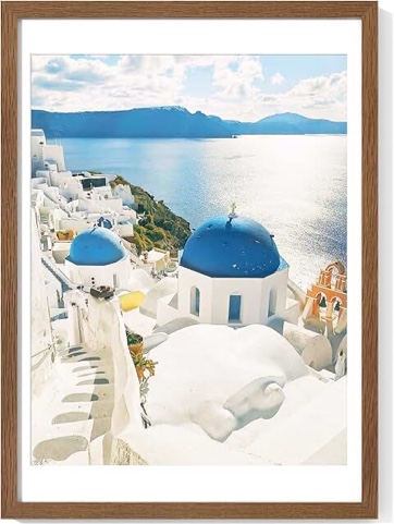axeman 16x22 picture frame with mat for 14x18, tempered glass and hanging hardware included natural teak home decor art hanging frame, natural teak pack of 1 natural teak 16x22 real glass