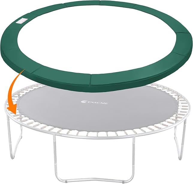 trampoline pad, 10ft 12ft 14ft 15ft 16ft trampoline replacement safety pad, waterproof and tear-resistant safety spring cover round frame pad 10ft green