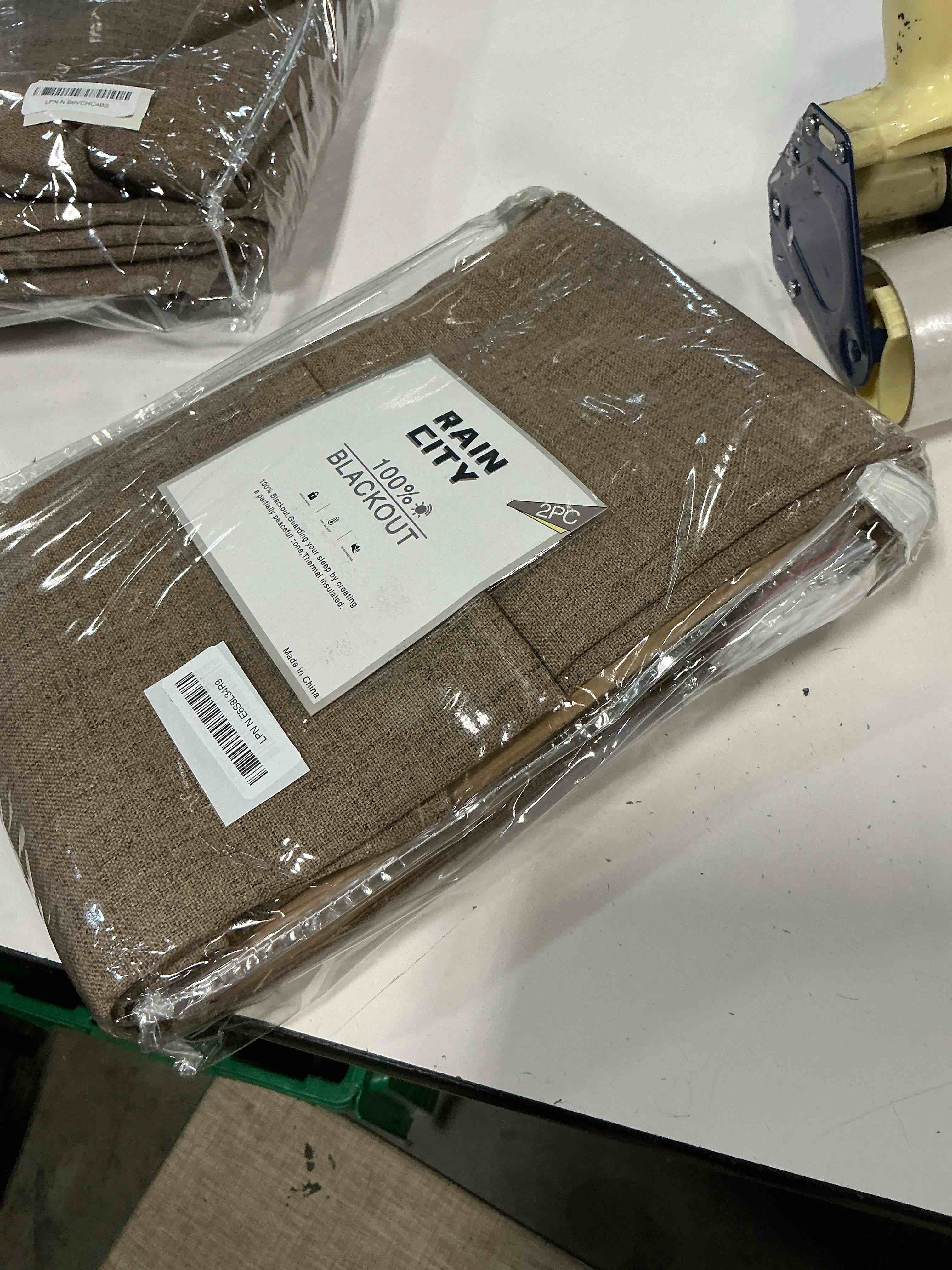 Condition photo showing New/Like New for rain city linen brown curtains 102 inch long 2 panels burg, full blackout back tab pleated look drapes with hooks, thermal insulated boho rustic curtains for living room (50x102 in lenght,linen) 50"w x 102"l (pack of 2) linen brown