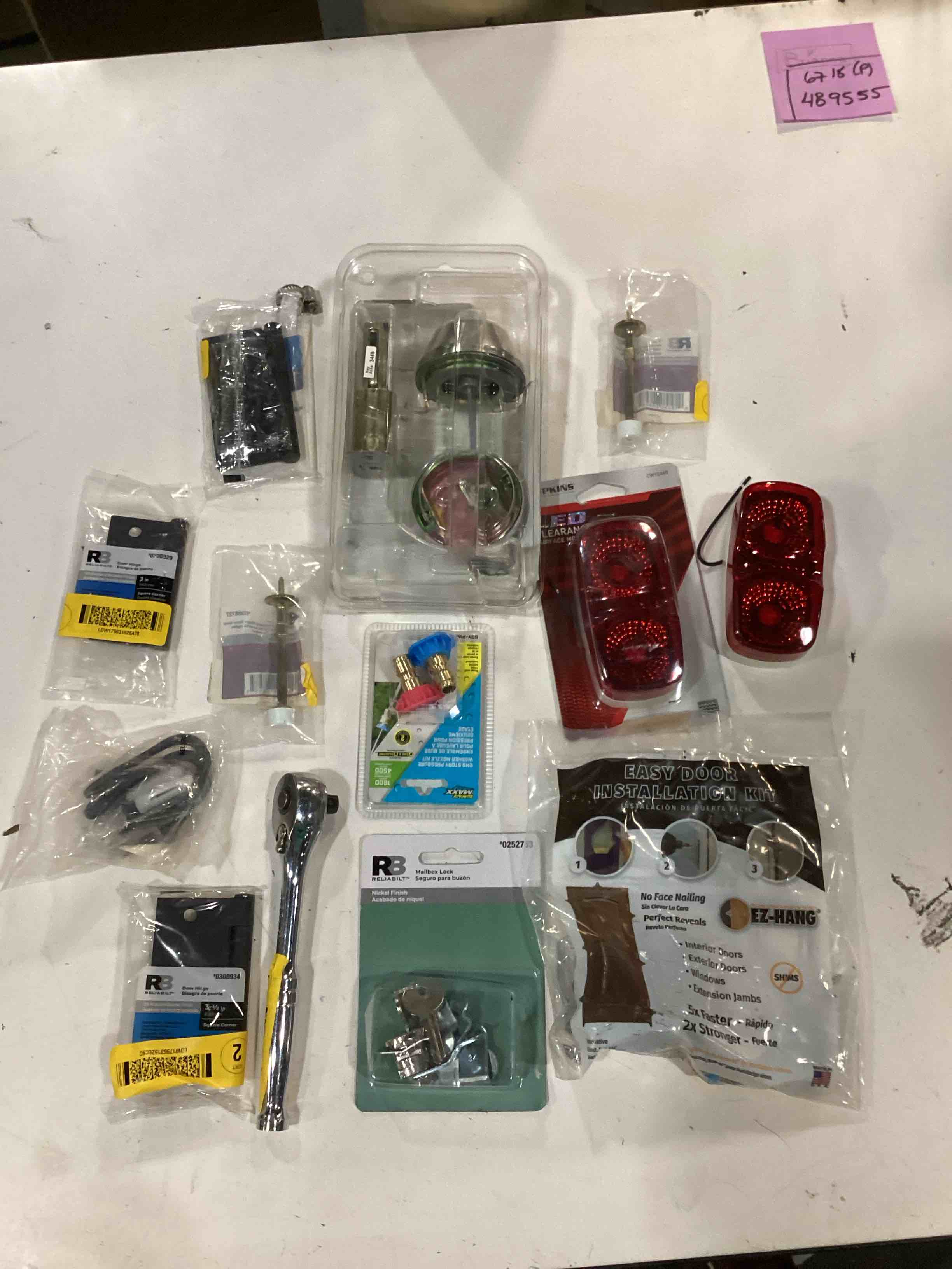 Condition photo showing As Is for assorted home improvement lot (small tools, screw, home accessories, etc.)