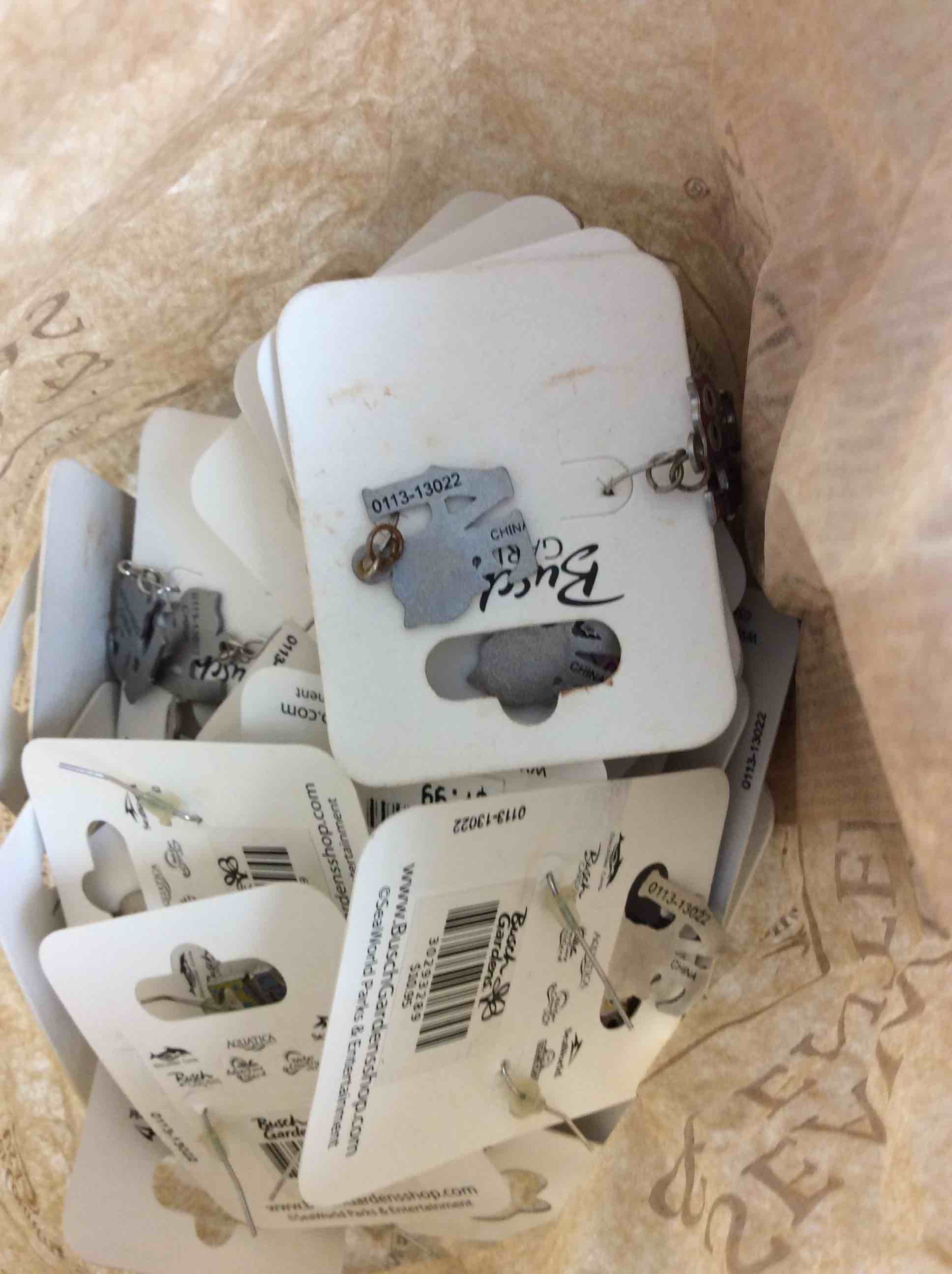 Condition photo showing New/Like New for bag of owl love earrings 45 pcs 
