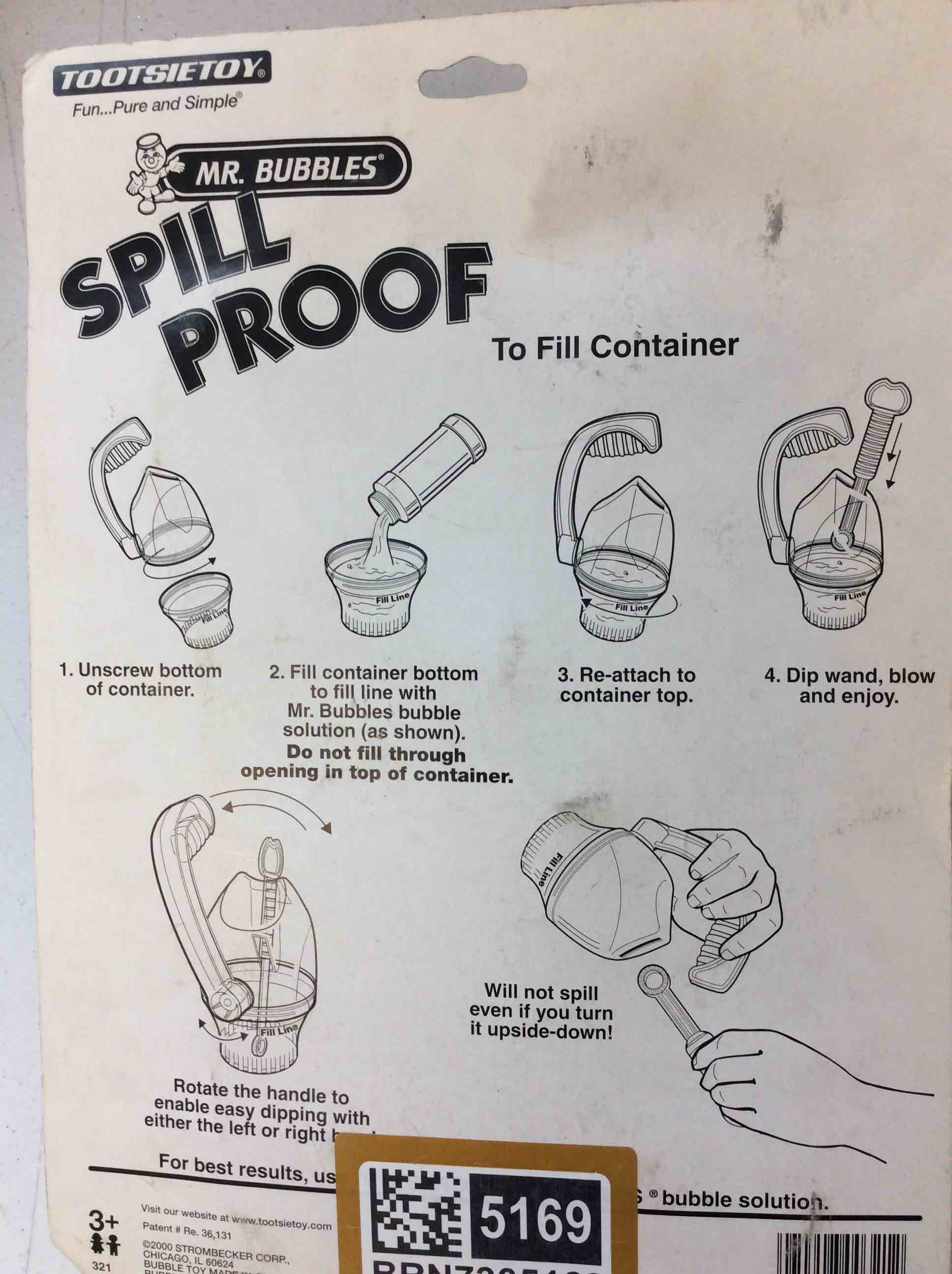 Condition photo showing New/Like New for mr. bubbles spill proof