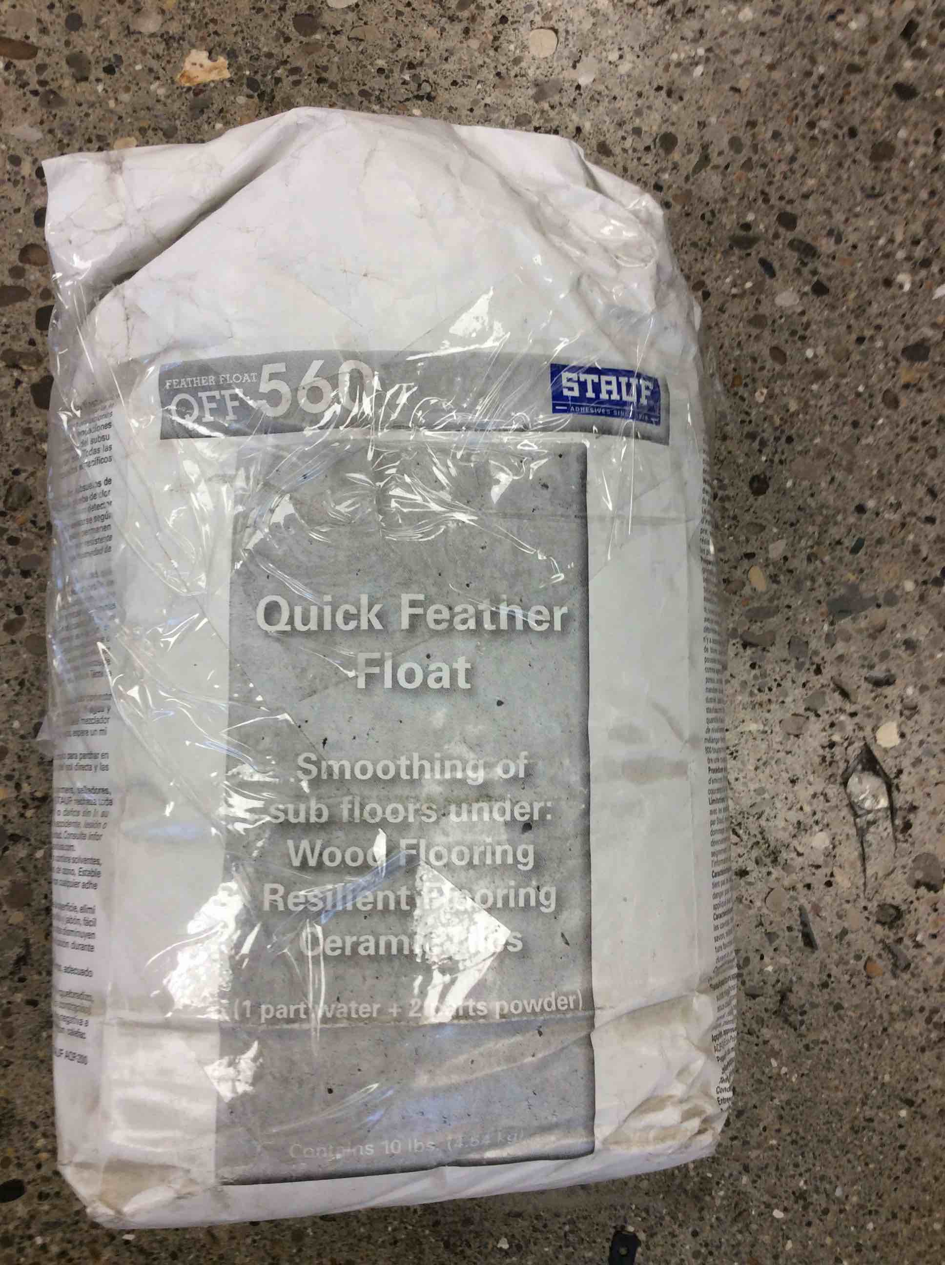 qff 560 stauf quick feather float smoothing of sub floors under wood flooring resilient flooring ceramic tiles